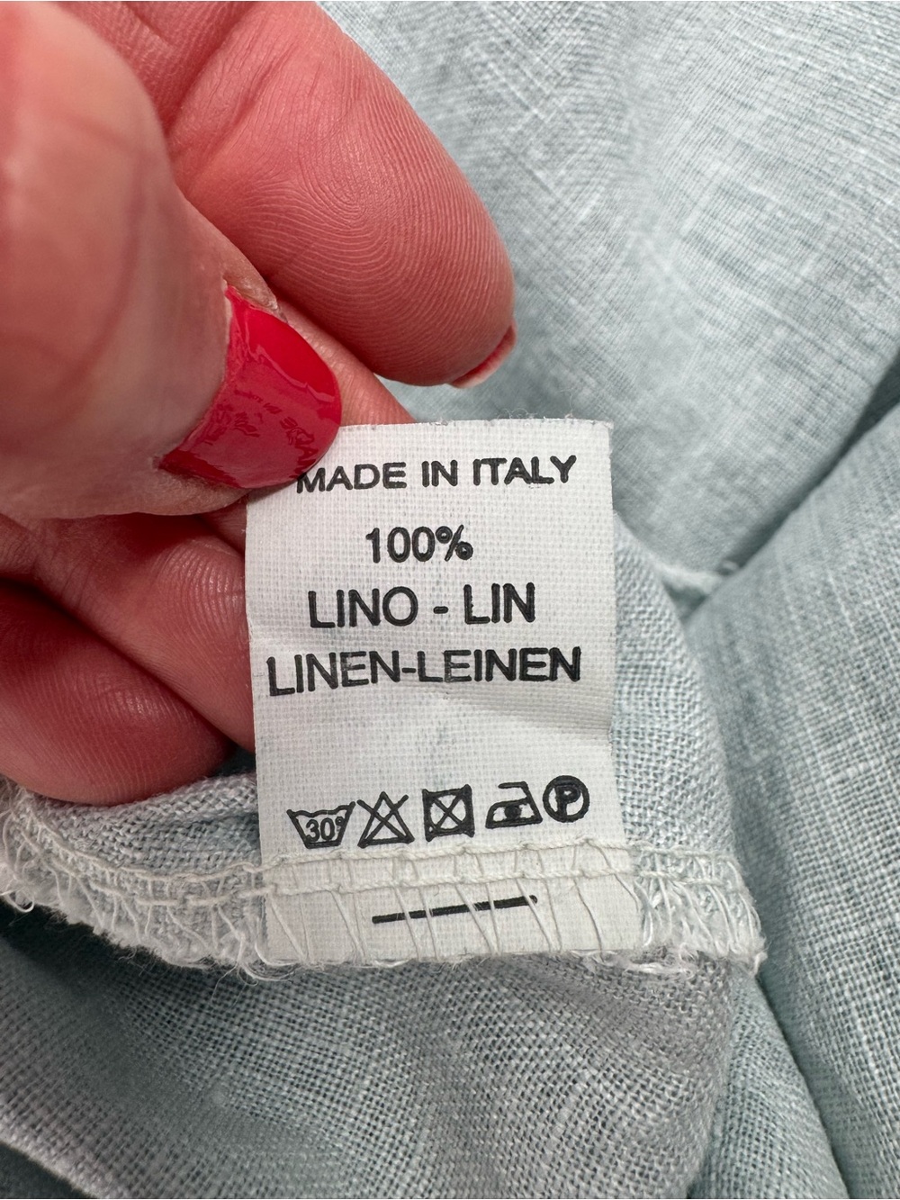 Inizio Fiji Linen Bubble Dress Light Blue Pockets Knee Length Made Italy Medium - Picture 9 of 10